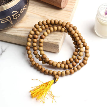 Sandalwood Jaap Mala 108 beads - focus, meditation, positivity.