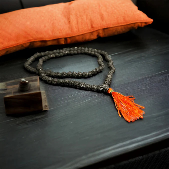 5 Mukhi Black Rudraksha Mala – Brings peace, health, positivity, protection, and wisdom.
