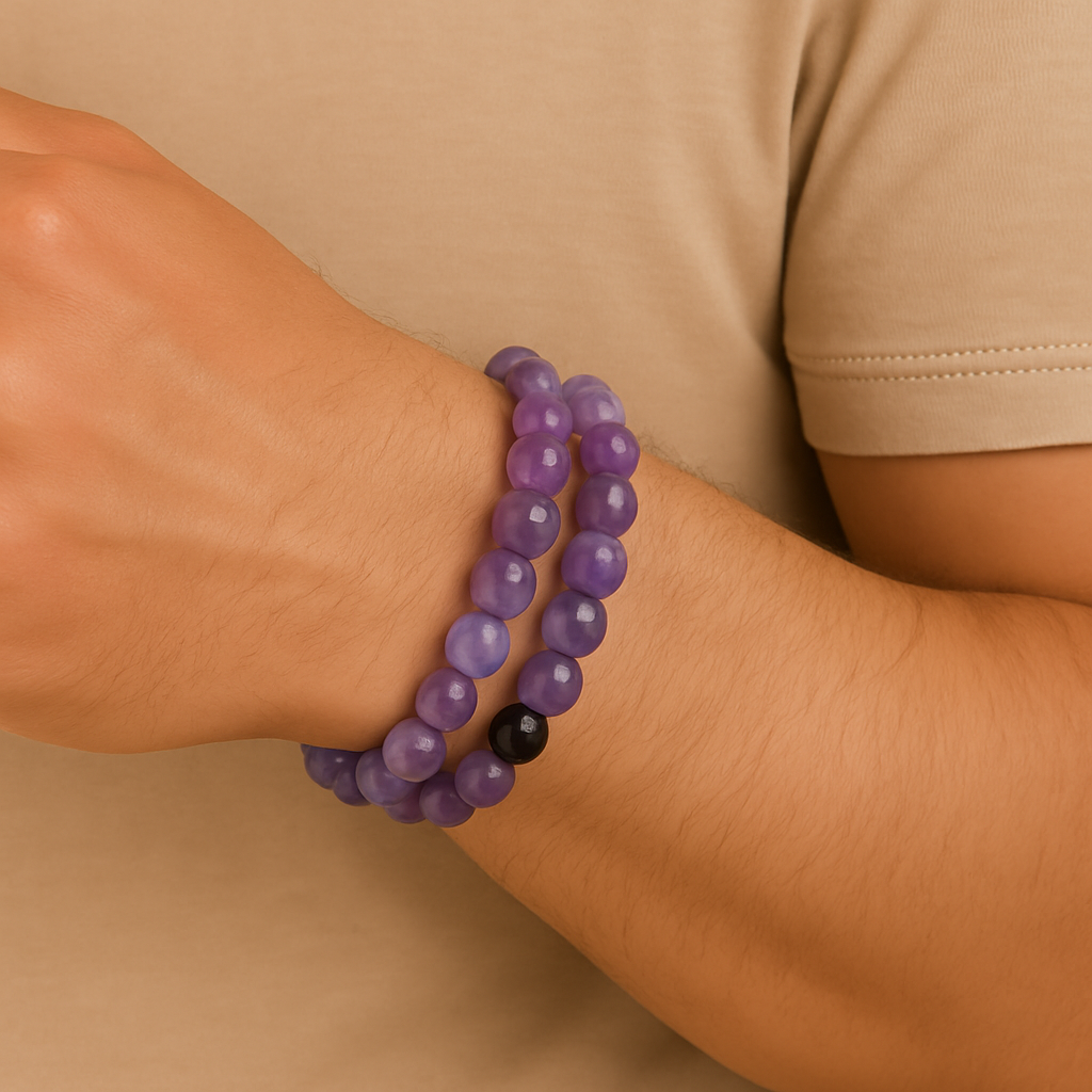 Amethyst Healing Crystal Band – Calmness, Balance & Positivity