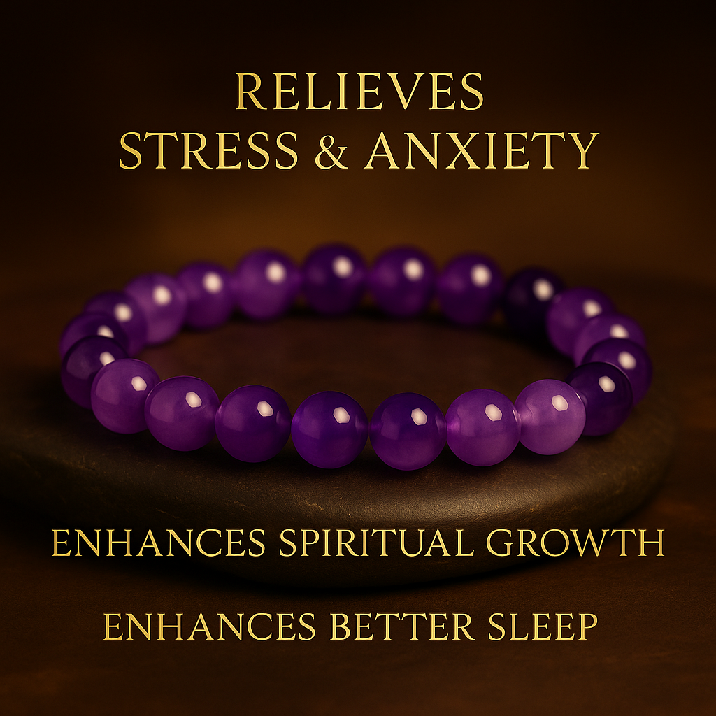 Amethyst Healing Crystal Band – Calmness, Balance & Positivity