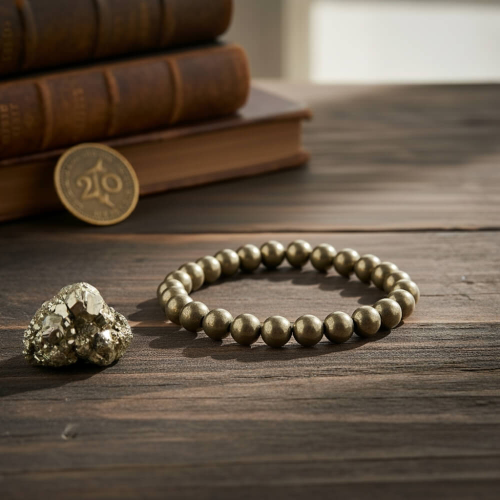 Pyrite Wealth Band – Attracts prosperity, success, confidence, positivity, and protection from negativity.