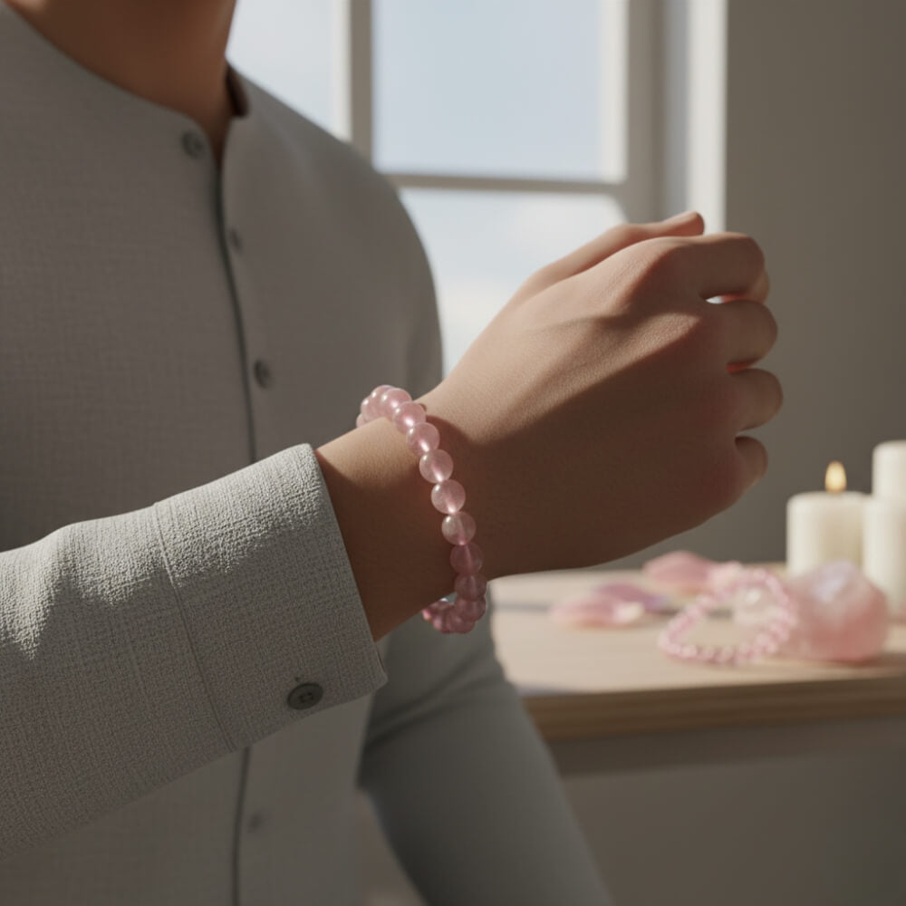 Rose Quartz Crystal Band – Love, Harmony & Emotional Healing