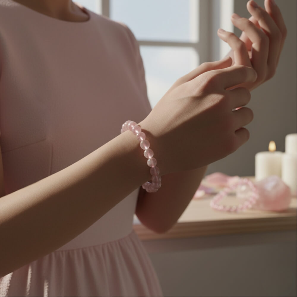 Rose Quartz Crystal Band – Love, Harmony & Emotional Healing